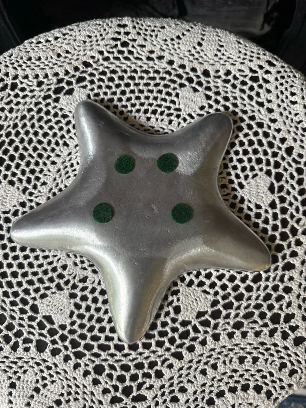 Vintage Cast Aluminum Starfish Trinket Dish Catch All - Silver Tone